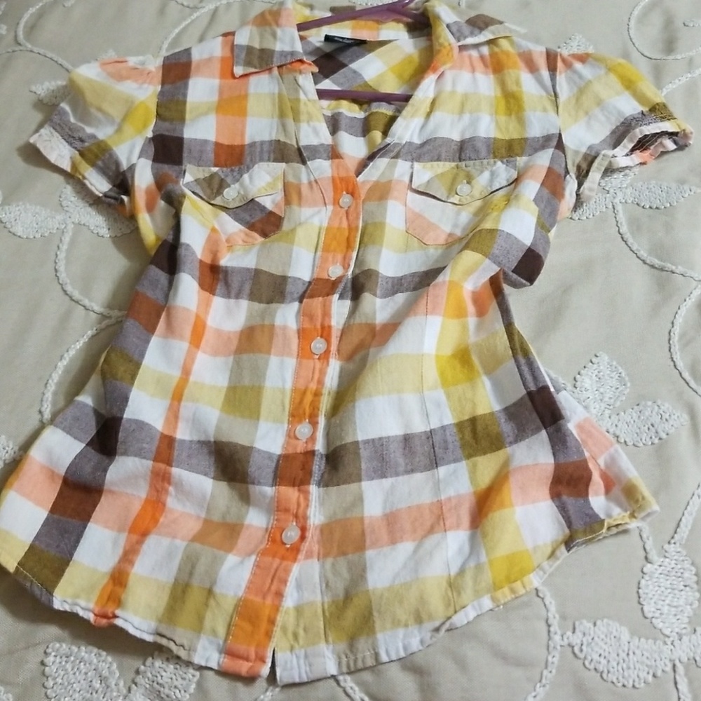 Fall colors button down shirt